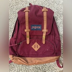 JanSport Maroon and Brown Backpack